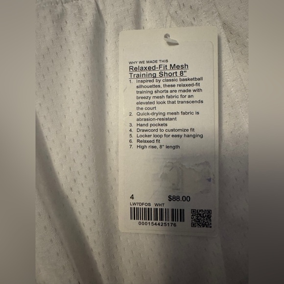 Lululemon Relaxed-Fit Mesh Training Short 8" in White - Picture 5 of 7